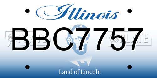 BBC7757 Illinois License Plate
