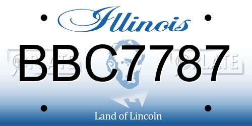 BBC7787 Illinois License Plate