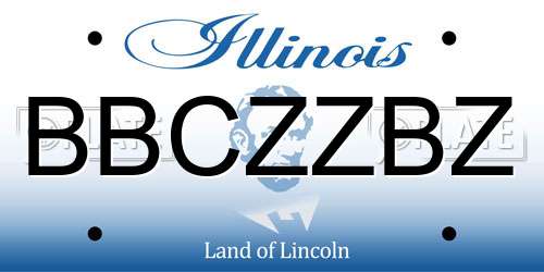 BBCZZBZ Illinois License Plate