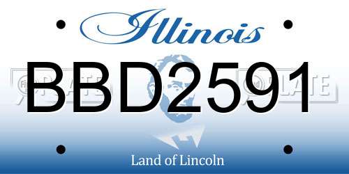 BBD2591 Illinois License Plate