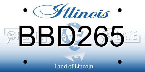 BBD265 Illinois License Plate