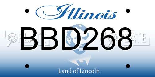 BBD268 Illinois License Plate
