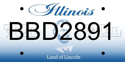 BBD2891 Illinois License Plate