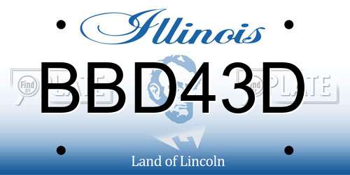 BBD43D Illinois License Plate