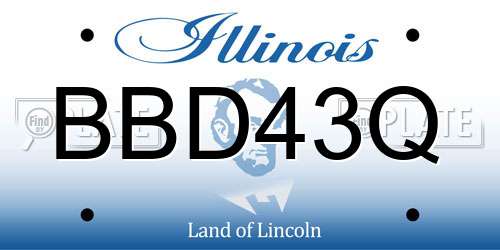 BBD43Q Illinois License Plate