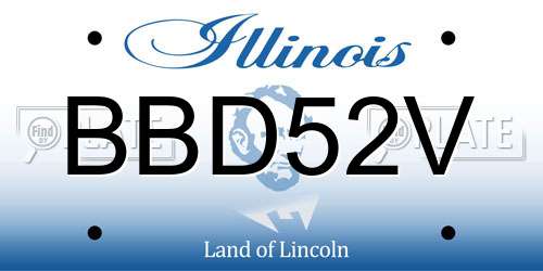 BBD52V Illinois License Plate