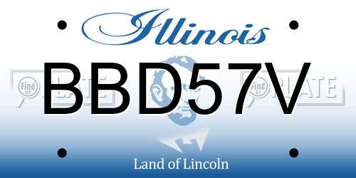 BBD57V Illinois License Plate