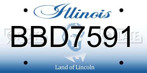 BBD7591 Illinois License Plate