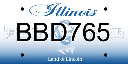 BBD765 Illinois License Plate
