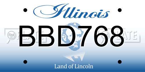 BBD768 Illinois License Plate