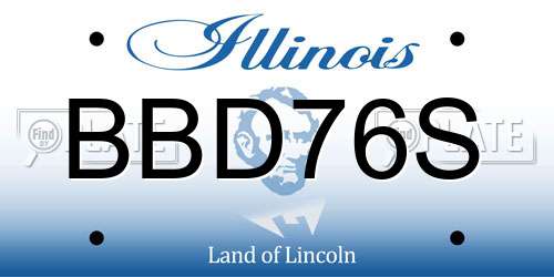 BBD76S Illinois License Plate
