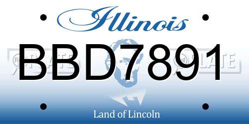 BBD7891 Illinois License Plate