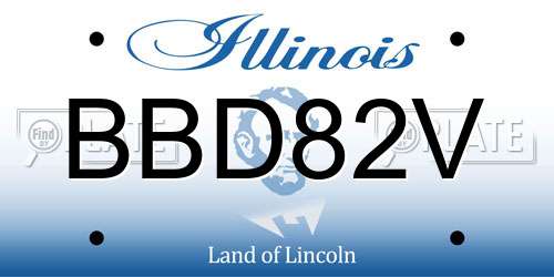 BBD82V Illinois License Plate