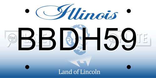 BBDH59 Illinois License Plate