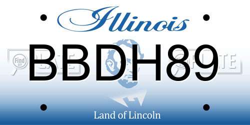 BBDH89 Illinois License Plate