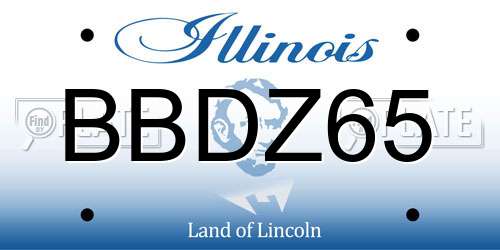 BBDZ65 Illinois License Plate