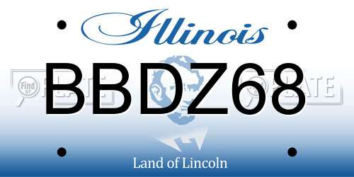 BBDZ68 Illinois License Plate