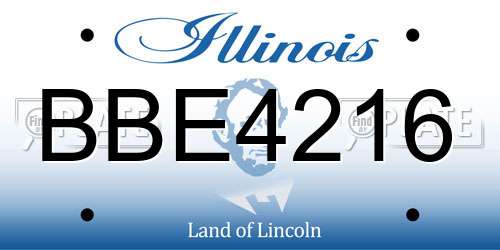 BBE4216 Illinois License Plate