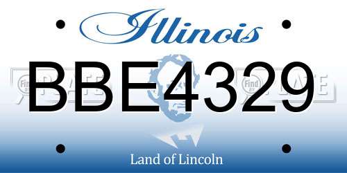 BBE4329 Illinois License Plate