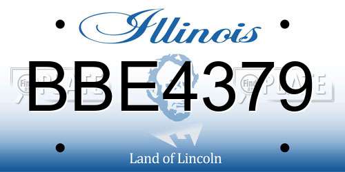BBE4379 Illinois License Plate