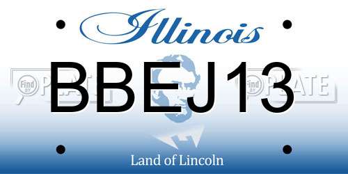 BBEJ13 Illinois License Plate