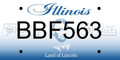 BBF563 Illinois License Plate