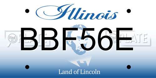 BBF56E Illinois License Plate