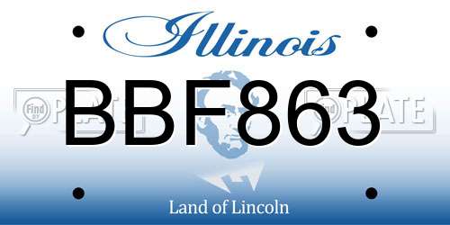 BBF863 Illinois License Plate