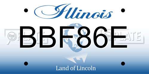 BBF86E Illinois License Plate