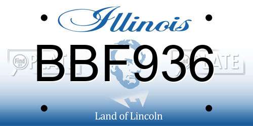 BBF936 Illinois License Plate