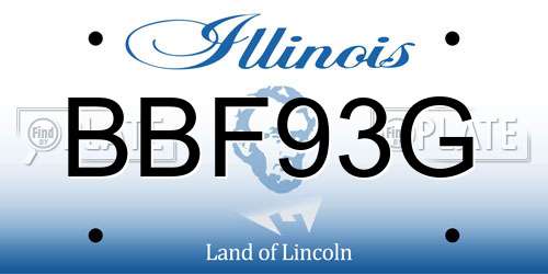 BBF93G Illinois License Plate