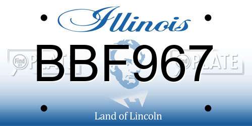 BBF967 Illinois License Plate