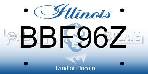 BBF96Z Illinois License Plate