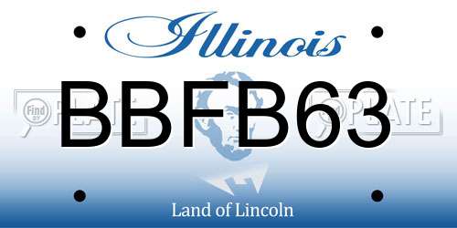 BBFB63 Illinois License Plate