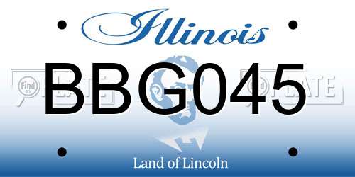 BBG045 Illinois License Plate
