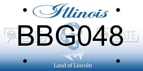 BBG048 Illinois License Plate
