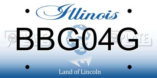 BBG04G Illinois License Plate