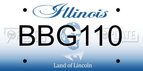 BBG110 Illinois License Plate