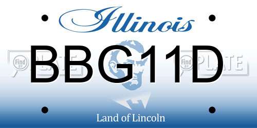 BBG11D Illinois License Plate