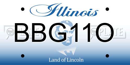 BBG11O Illinois License Plate
