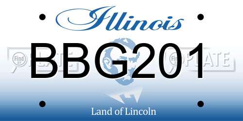 BBG201 Illinois License Plate