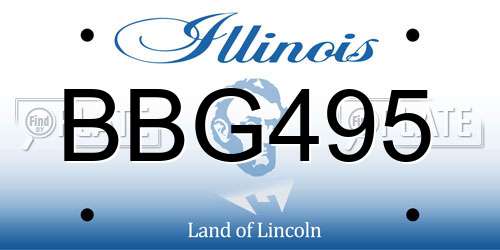 BBG495 Illinois License Plate