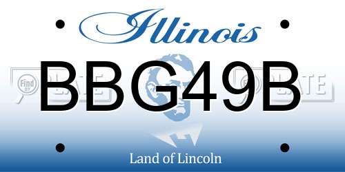 BBG49B Illinois License Plate