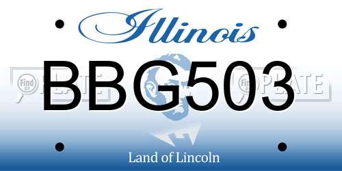 BBG503 Illinois License Plate
