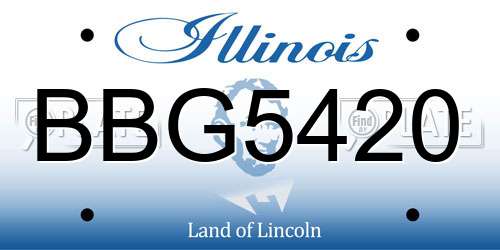 BBG5420 Illinois License Plate
