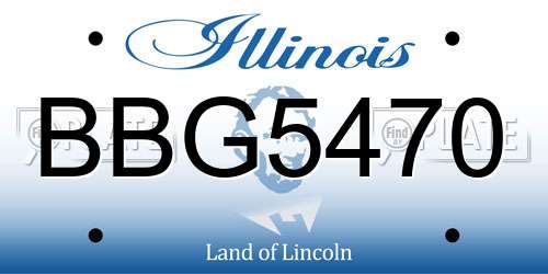 BBG5470 Illinois License Plate