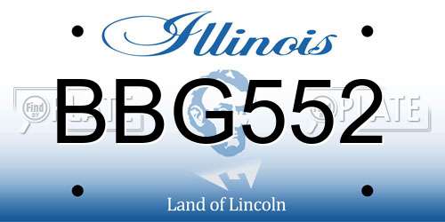 BBG552 Illinois License Plate
