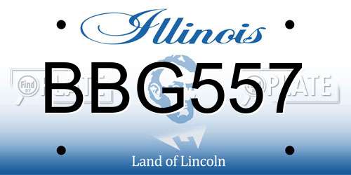 BBG557 Illinois License Plate