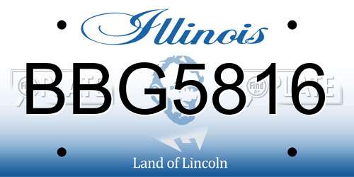 BBG5816 Illinois License Plate
