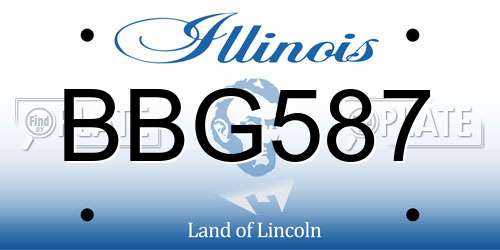 BBG587 Illinois License Plate